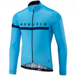 Yarış Ceketleri Morvelo Bisiklet Jersey Erkekler MTB Bike Bicicleta Pro Team Sportswear Ropa Camisa Maillot Uzun Kollu Giysiler