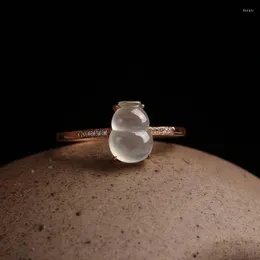 Rings de cluster Designer original semente natural cabodedonia abrindo anel ajustável Anel elegante charme criativo jóias de prata feminina