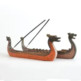 Dragon Boat rökelse Stickhållare brännare hand snidad snidning censer prydnader retro rökelse brännare traditionell design ny