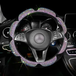 Pokrywa kierownicy Kryształ Kryształ Kolorowa kierownica samochodu z noryzacją pokrowce Diamante Rhinestone Cover Cover Wheel AC3552914