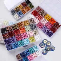 Stamps Retro Sealing Wax Beads Plant Box Set 24 Color Sea Bead For Wedding Tools Making Y15 230211