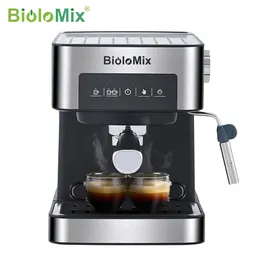 Outro jardim doméstico Biolomix 20 Bar Italian Type Espresso Cafeteira Máquina com Milk Frother Wand Para cappuccino Latte e Mocha 230211