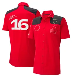 T-shirt maschile 2023 2024 F1 per uomo Formula 1 POLO Maglietta per camicie per il collo della nuova stagione da corsa Racing Team Casual T-shirts Red Jersey Plus size L4ts