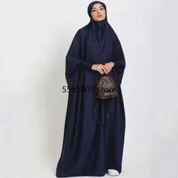 Abbigliamento etnico Jilbab Abaya per le donne Abito da preghiera musulmana di un pezzo Khimar Hijab Ramadan Copertura completa Overhead Abaya Dubai Turchia Islam