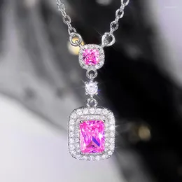 Colares pendentes colar de rosa brilhante/amarelo para mulheres Bling Luxury Fashion Wedding noivado de noivado de jóias