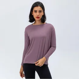 Активные рубашки Salspor Women Yoga Solid Quick Dry Longlseeve тренировать фитнес