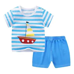 PCSSets جديد وصول Baby Baby Boys ملابس غير رسمية مجموعات الملابس القطن الصيف أطفال القمصان قصيرة الأكمام قمم Tshirtsshorts بدلات