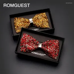 Bow Ties 2023 Fashion Designer Mens Diamond Wedding Party Formal Suit Double Fabric Bowtie Business Necktie Butterfly Knot