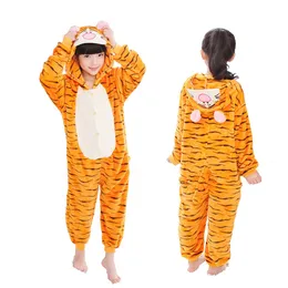 Pyjamas Kids Winter Stich Pyjamas Children Tiger Sleepwear Unicorn Kigurumi Onesies For Boys Girls Filt Sleeper Flannel Baby Costume 230210