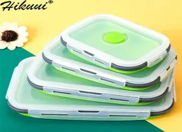 4 -szt. Silikonowe pudełko na lunch Przenośna miska Kolorowa składana pojemnik na jedzenie lunchbox 3505008001200ml Przyjazny Ekologiczne 2111034290596