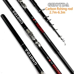 Рыбалка на лодках Ghotda Ultra Light Carbon Feeder Fishing Telecopic Rock Rishing Prod Портативный находной рыбацкий шейд J230211