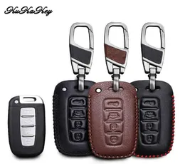 Klucz samochodowy KUKAKEY Oryginalny skórzany samochód klucz dla Kia K5 Sportage R Sorento Key Cover Holder Akcesoria Stylowe