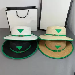 2022 Designer Triangle Straw Hat Luxury Gentleman Cap Top Quality Men's and Women's Sun Hat