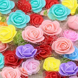 Flores decorativas 20/50pcs espuma de rosa bolo de casamento topper pebeddy urso de rosas scrapbook scrapbook artificial decoração falsa