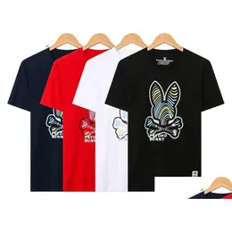 Мужские футболки Mens Psychobny Tshirt Fashion Fashion Brand Wersatile Print Skl Rabbit Pattern и Womens Chotch