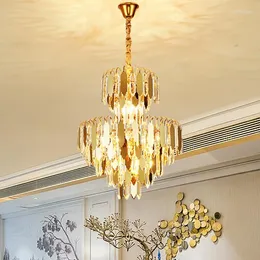 Chandeliers Led Modern Crystal Chandelier American Luxury Shining Lights Fixture El Home Indoor Lighting Dia50cm