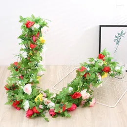 Decorative Flowers Fake Vine Penoy Silk Plants Artificial Rattan Hanging Home Babyshower Wedding Party Garden Decor Christmas Garland Ivy