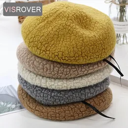 Beanieskull Caps Visrover 8 Colorways Woman Winter Wool Wool Berte Female 100 Wool Women Women Real Warm Wark Wholesales 230211