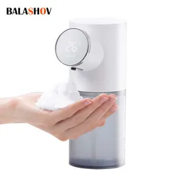 Macchina in schiuma per sensore di distributore di sapone liquido automatico con display a temperatura rondella a mano ricaricabile USB per bagno da cucina