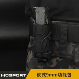 Taktische Tiger 9mm Magazintasche aus mattem Nylongewebe, MOLLE-Tasche, Zubehörtasche, Wargame-Aufbewahrungstasche