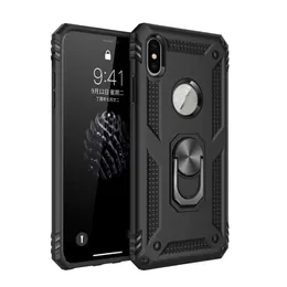 Luxury Armor stötsäkert telefonfodral för iPhone 14 13 12 Pro Max Mini 11 Pro XR XS Max Car Magnetic Ring Holder Back Cover