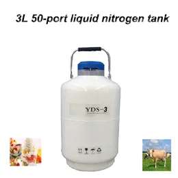 Contêiner de nitrogênio líquido de tanque de nitrogênio líquido equipado com 1 plugue de pescoço 1 tampa de trava 3 barris de elevação e 1 manga protetora