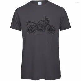 Мужские рубашки EST 2023 Рубашка Men Men Fit Custom Printed Tshirts XSR900 Мужская футболка мотоцикла - логотип Tee