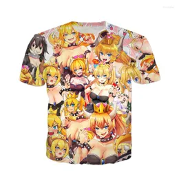 Men's T Shirts SOSHIRL Growling Bowsette Shirt Hipster Funny Sexy Princess Anime T-shirt Summer Hip Hop Streetwear Harajuku Unisex Tops