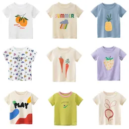 T-shirts EnkeliBB Kids Summer Short Sleeve t-shirt Unisex Casual Style Cartoon Print Tees Cute Orange Toddler Boy Girl Tshirt Cotton T230209