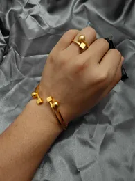 Bangle 24k Bead Gold Color Banles for Women African Etiopian Bracelets Wedding Square Biżuter Prezenty Bijoux Comorien Dubai G230210