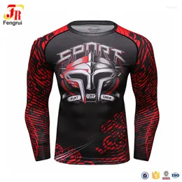 Men's T Shirts Quick Dry Fighting MMA Men Rash Guard Compression Kick Boxing Training Shirt Tights Strong Elastic Sweatshirt Jiu Jitsu