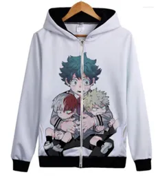 Herrtröjor min boku no hjälte akademi midoriya izuku cosplay kostym hoodie jacka blixtlås päls