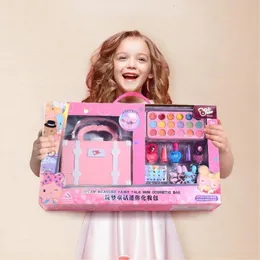 뷰티 패션 어린이 메이크업 세트 화장품 시뮬레이션 척하는 놀이 장난감 립스틱 매니큐어 가방 교육 생일 선물 230210