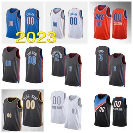 Statement Basketball Luguentz Dort Jersey 5 Tre Mann 23 Josh Giddey 3 Kenrich Williams 34 Shai Gilgeous-Alexander 2 Dario Saric Justin Jackson Men Kids