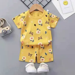 Giyim Setleri Çocuk Giysileri Yeni Bebek Kısa Kollu Şort Set Infantil Leisure Wear Toddler Tshirts Yıllık Erkek Kızlar Kıyafet