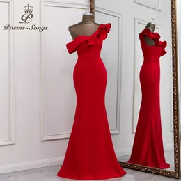 Parti elbiseleri seksi bir omuz kırmızı gece elbise vestido de festa akşam elbiseleri zarif resmi parti elbiseler kadın akşam balo elbiseleri 230210