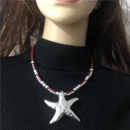 Correntes Anslow Jewelry Jewelry Creative Large Starfish Pingente Charms Declaração Colar para Mulheres Meninas VENDA PLEMA PENDA LOW0007 ACHAINS CH