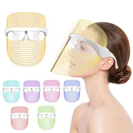 Massageador de rosto 7 cores LED Light Terapy Massage Máscara anti envelhecimento Anti Wrinkle Beatuy Spa Limpo Cuidado da pele Ferramenta de beleza 230211