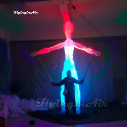 Parada wydajność chodzenia nadmuchiwane obce marionetkowe manekin Model 3,5 m dmuchania manekinu z światłem RGB na imprezę karnawałową