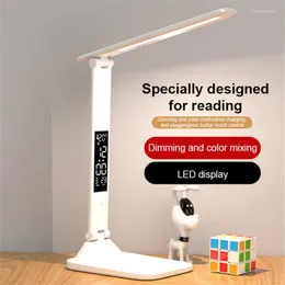 Lampade da tavolo LED Protezione degli occhi Luce Lettura Apprendimento Dormitorio per studenti Lampada da scrivania Ricarica Camera da letto intelligente pieghevole