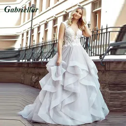 Partykleider Gabriellar Exquisite Cascading Rüschen Hochzeitskleid Scoop Applizes Ein Linienkleid Abito da Sposa Personal Anpassung 230211