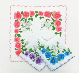 Len￧o de impress￣o Corte de algod￣o Len￧o de algod￣o Len￧o de len￧￳is artesanato vintage len￧os de casamento florais hanky 30*30cm Random SN4307