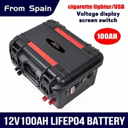 12V Lifefoe4 200AH Batería recargable 100AH con encendedor de cigarrillos USB Batería de barco Litio Hierro Phosphat RV camping