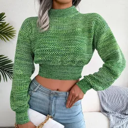 Women's Sweaters Fashion Blusa De La Feminina Inverno Swetry Knitted Top Long-sleeved Colorful Sweater With Exposed Navel