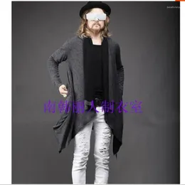 Männer Hoodies S-3XL Koreanische Version Der Herbst Jacke Mantel Sweatshirt Persönlichkeit Zwei Tragen Einzigartige Lange-ärmeln Lange