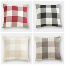 Pillow Meijuner Cover Sample Solid Color Grid Throw Pillowcase Cotton And Linen For El Coffee Home Decoration