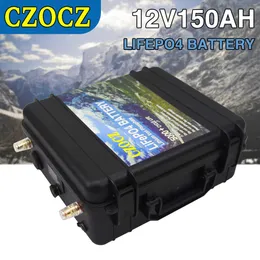 12V 150Ah Lifepo4 Battery Built-in BMS Lithium Iron Phosphate Rechargeable Cell For RV Campers Golf Cart Off-Road Off-grid Solar