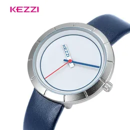 손목 시계 Kezzi 손목 시계 여성 가죽 쿼츠 슬리버 빨간 포켓 Montre Femme Clock Feminino Watch Bayan Kol Saati