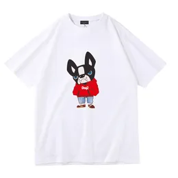 brand DSQ2 Men's T-Shirts summer cute cartoon print fashion sports youth shoulder t-shirt youth half-sleeve bottom red shirt dsq