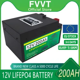 Bateria 12 V 200AH LifePo4 Wbudowana komórka fosforanu Iron Iron BMS dla RV Campers wózek golfowy terenowy Solar off-Road z ładowarką